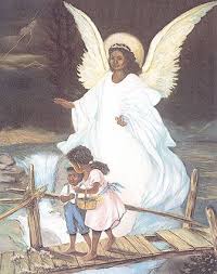 Angels Guard Angel Bridge Black Framed Art Angel Art African American Art