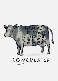 Cowculator Metal Poster Louis Roskosch Displate In 2020 Animal Puns Funny Cow Puns Animal Posters