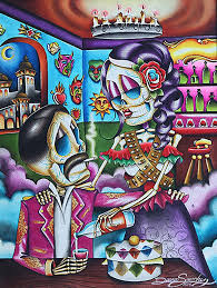 Gracias Mi Amor By Dave Sanchez Skeleton Skull Lovers Canvas Art Print Ilustracion De Calavera Dibujo Dia De Muertos Dia De Muertos Wallpaper