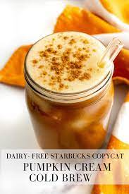 Cold brewing is a process of steeping coffee grounds in cold water or even room temperature for a prolonged time. Pumpkin Cream Cold Brew Starbucks Copycat Once Upon A Pumpkin