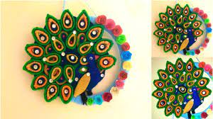 Wall decor, wall hanging, wall decorative items, wall decorations. Peacock Wall Hanging Wool Peacock Decoration Peacock Easy Craft Diy