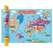 Australia capitals starred austrailia capital cities starred. Round World Products World Map For Kids 24 X 36 Rwpkm01 Staples Kids World Map Maps For Kids World Map