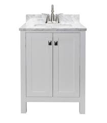 Finish your bathroom reno with this 24'' bathroom vanity. Tuscany Rio 24 W X 22 D Vanity And Natural Cararra Marble Vanity Top With Rectangular Undermount Bowl At Menards