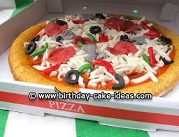 Cake, that, looks, like, pizza, for my son's 4th birthday. Pin By Pam Bergazine On Awesome Cakes Pizza Cake Pizza Birthday Cake Novelty Cakes