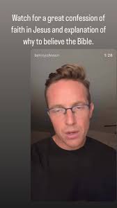 Watch for a great confession of faith in Jesus and an explanation of why to  believe the Bible. Click to watch the full video.  https://youtube.com/shorts/WVTUwIrsbTg?si=Gs4swkB9yYtHNnPy