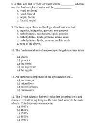 In an attempt to replenish body fluids, distilled water, equal to the volume of blood lost, is transferred directly into one of his veins. 8 A Plant Cell That Is Full Of Water Will Be One Chegg Com