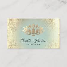 Get aesthetician personalized business cards or make your own from scratch! Faux Gold Foil Lotus Logo Design Business Card Zazzle Com Foil Business Cards Gold Foil Business Cards Faux Gold Foil