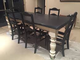 Not Quite Finished Yet But I M Loving My Makeover Of Our 20 Year Old Tired Timber Dining Tabl Painted Kitchen Tables Painted Dining Table Dining Table Makeover