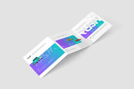 Showcase your cool catalog designs in the most amazing way with placeit's booklet mockups. Free Square Trifold Brochure Mockup Z Fold Creativetacos
