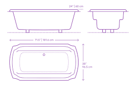 Traditionally, a standard bath measures 1,700 mm in length and about 700 mm wide. Toto Guinevere Soaking Tub Dimensions Drawings Dimensions Com