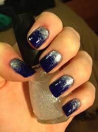 Black And Blue Ombre Nails So Sparkly Navy And Silver Nails Blue And Silver Nails Navy Blue Nails