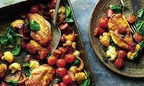 Joe Wicks Special Chicken Chorizo Cauliflower Traybake Healthy Eating Recipes Joe Wicks Joe Wicks Recipes