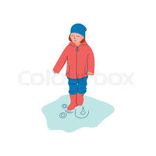 Each of them brings different weather and different dresses. Boy Dressed In Seasonal Clothes Playing In Puddle Spring Season Outdoor Activities Vector Illustration Stock Images Page Everypixel