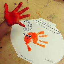 Hand Print Fish Daycare Crafts Toddler Crafts Preschool Crafts