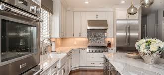 Medium gray cabinets accentuate white countertops. White Grey In Herndon Va With Thermador Appliances And Dynasty Cabinetry Bray Scarff Appliance Kitchen Specialists Bray Scarff Appliance Kitchen Specialists