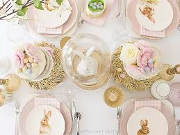 If you are more attracted to neutral tones then arrange your easter table in beige or pink they look best arranged either as a side decoration to the plates, or as a table centerpiece. Setting A Simple Easter Table Easy Decorating Ideas Happy Happy Nester