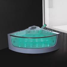 Both ends are reclined for each bather, descending custom copper mid contoured soaking bath with four fillers drawing from the ceiling. Shop Fontana Milan Two Person Combo Massage Indoor Sector Bathtub At Fontanashowers Com