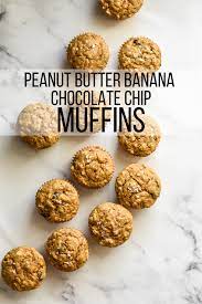 Peanut Butter Banana Chocolate Chip Muffins Leanne Ray Recipe Peanut Butter Banana Chocolate Chip Muffins Banana Chocolate Chip Chocolate Banana