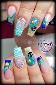 Nice 46 Creative Ocean Nail Art Design Ideas Best For Summer Ocean Nail Art Nail Art Summer Mermaid Nails