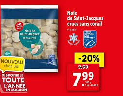 À cuisiner pour toute la famille avec des coquilles fraîches ou surgelées et à accompagner de riz. Offre Noix De Saint Jacques Crues Sans Corail Chez Lidl