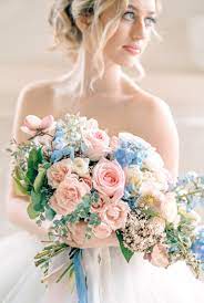 Light blue and pink wedding flowers. Something Blue Spring Wedding Flowers Spring Wedding Flowers Pink Wedding Flowers Blue Wedding Flowers