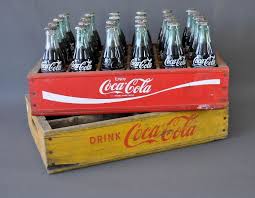 Crate 16 x 11 cm, the bottles are 6,5 cm high. Coca Cola Wooden Crate With Full Bottles Red Ribbon Crate Coca Cola Advertising