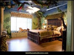 Jungle Theme Bedrooms Safari Jungle Themed Wild Animals Jungle Animals Wild Safari Bedroom Ideas Tropical Jungle Theme Jeep Beds Wild Animal Murals Jungle Bedroom Theme Bedroom Themes Jungle Theme Rooms