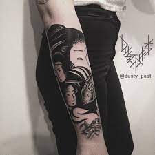 Japoneese Geisha Tattoo Tattoo Tattoos Black Art Dusty Past Blacktattoing Drawing Poland Beautiful Artist Geisha Tattoo Art Photography Women Tattoos