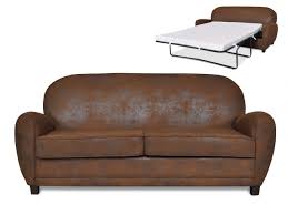 Dessiné en rondeurs moelleuses et confortables. Canape 3 Places Club Convertible Microfibre Vieillie Ricky