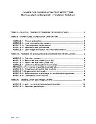 Mon patron nous demande de nettoyer les locaux lorsqu'il n'y a rien a faire le week end. Cahier Des Charges Contrat Nettoyage Biennale De Lyon