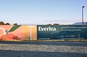 New Graphic Identity For Everlea By Studio Brave Bp O Property Branding Signage Design Hoarding Design