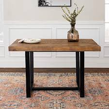 Park city metal & wood storage bench. Walker Edison Furniture 6 Person Modern Farmhouse Distressed Wood Rectangle Kitchen Dining Table 52 Inch Rustic Oak Farmhouse Goals