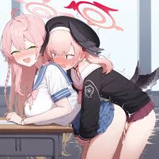 blue archive, hanako (blue archive), koharu (blue archive), :d, 1futa -  R-34.XYZ