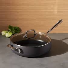 All Clad Ha1 Hard Anodized Non Stick 4 Qt Saute Pan With Lid Reviews Crate And Barrel Hard Anodized Cookware Saute Pan Pan