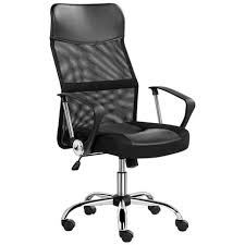Le sedie per arredo ufficio della famiglia. Yaheetech Sedia Ufficio Scrivania Ergonomica Girevole In Rete Traspirante Imbottita In Ecopelle Nera Altezza Regolabile Con Braccioli E Rotelle Eprice