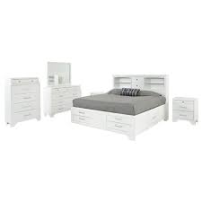 White loft queen solid wood platform configurable dresser set. Storage Queen Bedroom Set 6 Pcs W Chest Glossy White Global Furniture Jordyn Walmart Com Walmart Com