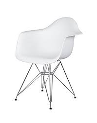 Gia Dining Office Arm Chair Eames Style Metal Legs Seat Height 18 Mid Century Modern Dar Chair White Metal Armchair Chair Plastic Chair