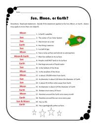 Worksheets are earth in space work, earth, chapter 1 introduction to earth science, high school. Space Freebie Worksheet Is It Sun Earth Or Moon Includes Answer Key