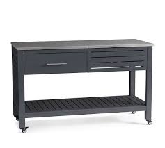 Indio Metal Outdoor Kitchen Island Slate Pottery Barn