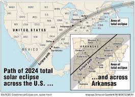 So with an annular solar eclipse close to the north pole and a total solar eclipse close to the south pole, 2021 will contain a potpourri of eclipses. Map 2024 Total Solar Eclipse Path Goes Right Over Arkansas