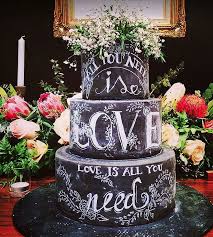 The wedding cake is often the focal point of a reception. Trend Alert Chalkboard Wedding Cake Gonna Get Wed