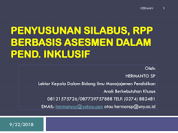 Contoh rpp dan silabus terlengkap sd, sltp, slta. Penyusunan Silabus Rpp Berbasis Asesmen Dalam Pend Inklusif Ppt Download