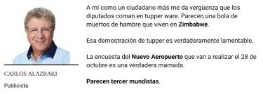 Esa es la solucin para proponer cosas viables, correctas y carlos alazraki: Carlos Alazraki Es Acusado De Racismo Por Comentarios En Columna Otros Personajes Tambien