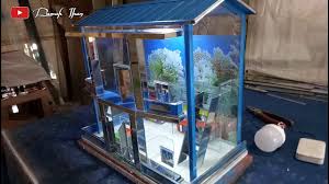 Aquarium hias unik di sisi tangga. Desaian Aquarium Mini Unik Bentuk Rumah Variasi Tangga Youtube