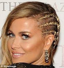 Carmen Electra rings in the New Year without beau Simon Cowell... and  steals the show with striking half cornrow hairstyle and clinging glitter  dress
