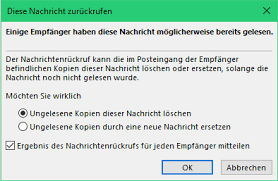 Klicken sie oben auf aktion und weiter auf diese nachricht. Wie Kann Man In Outlook Eine E Mail Zuruckholen Office Lernen Com