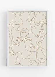 Abstract Line Art Face Print Woman One Line Drawing Etsy In 2021 Abstract Line Art Printable Art Prints Abstract Lines