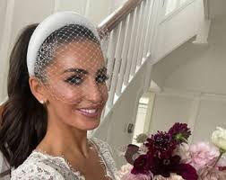 Ivory Satin Headband Padded, With Veil, Bridal Headpiece, 4 Cms Wide,  Duchess Satin, Races Fascinator