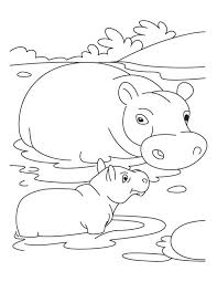 Sing, dance and color wonderful baby shark coloring pages, pinkfong and other characters. Mother Hippo And Baby In The Swamp Coloring Page Bird Coloring Pages Coloring Pages Cow Coloring Pages