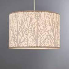 Crafted From A Natural Hessian Fabric This Ceiling Pendant Is Designed With A Print Of Twigs In A Soft Grey Ton Ceiling Lamp Shades Ceiling Lamps Bedroom Lamp